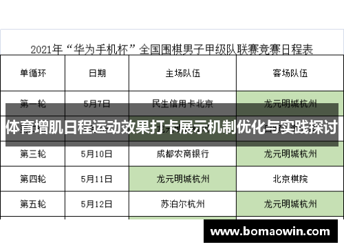 体育增肌日程运动效果打卡展示机制优化与实践探讨
